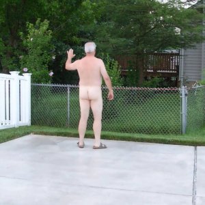 Man naked in public
